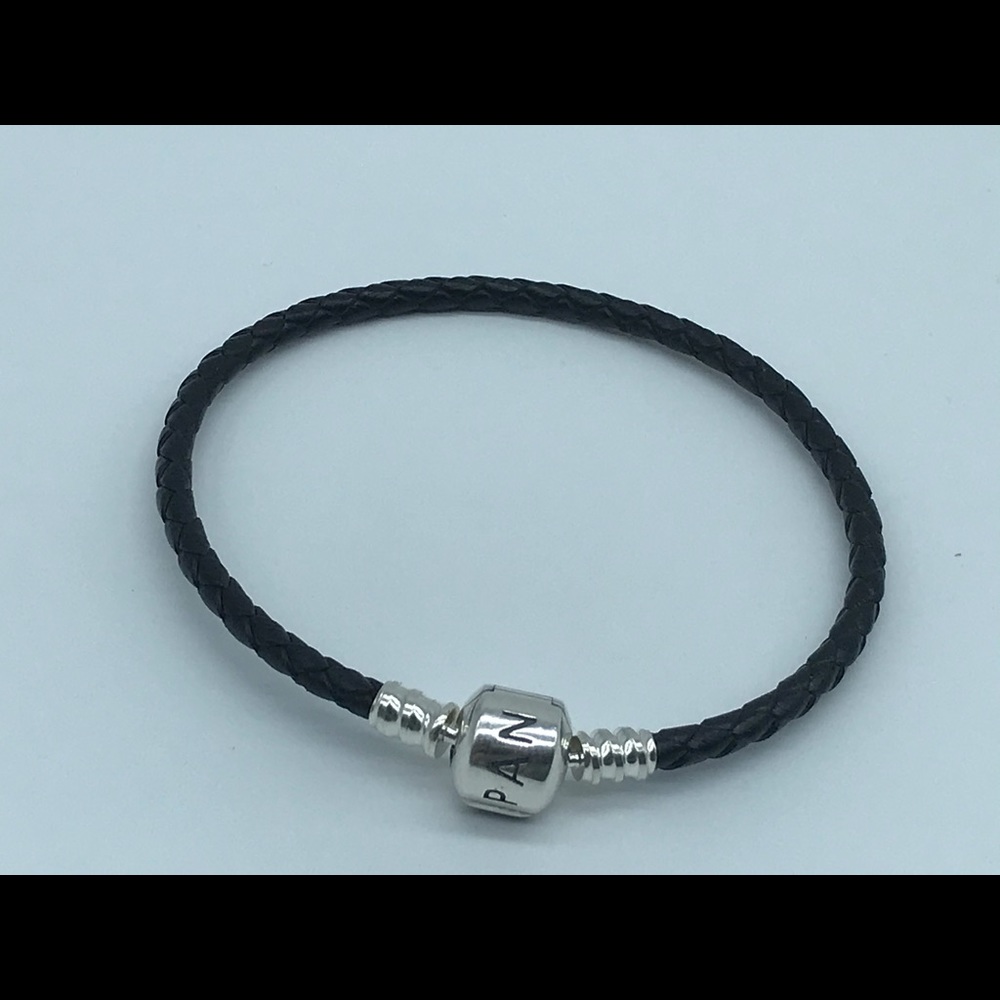 Pandora,”22CM Black Braided Leather “ Bracelet